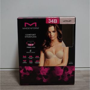 NEW Maidenform Comfort Strapless 6 in 1 Color Nude Bra Size 34B